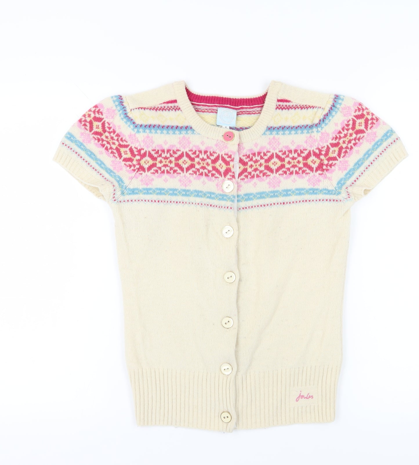 Joules Women's Beige Fair Isle Cardigan S