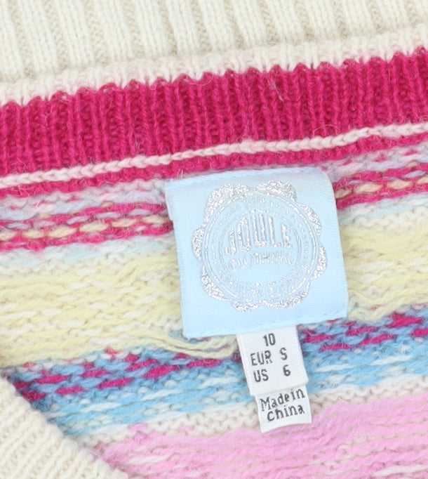Joules Women's Beige Fair Isle Cardigan S