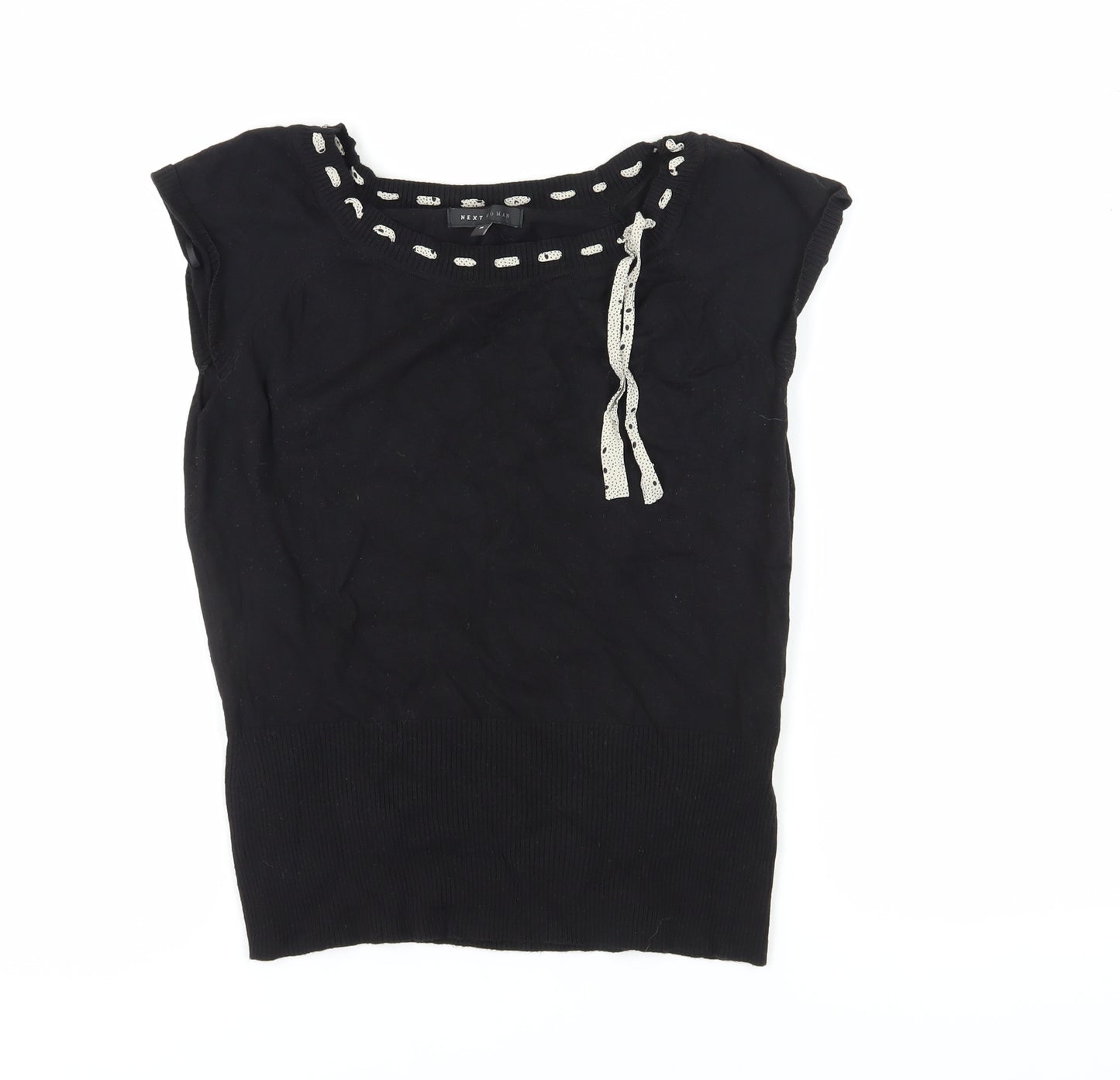 Next Women's Black Tank With Buckle Accents, Size 16