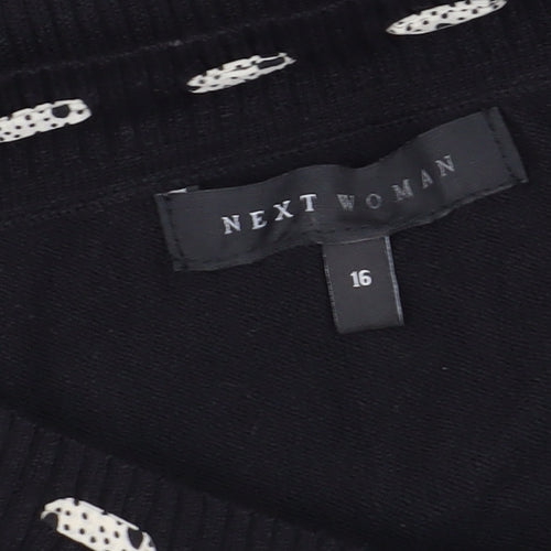 Next Women's Black Tank With Buckle Accents, Size 16