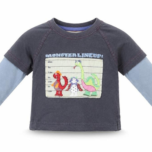 Monsoon Blue Graphic T-Shirt, Unisex 3-6 Months, Long Sleeve