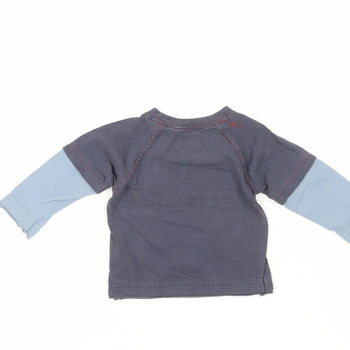 Monsoon Blue Graphic T-Shirt, Unisex 3-6 Months, Long Sleeve