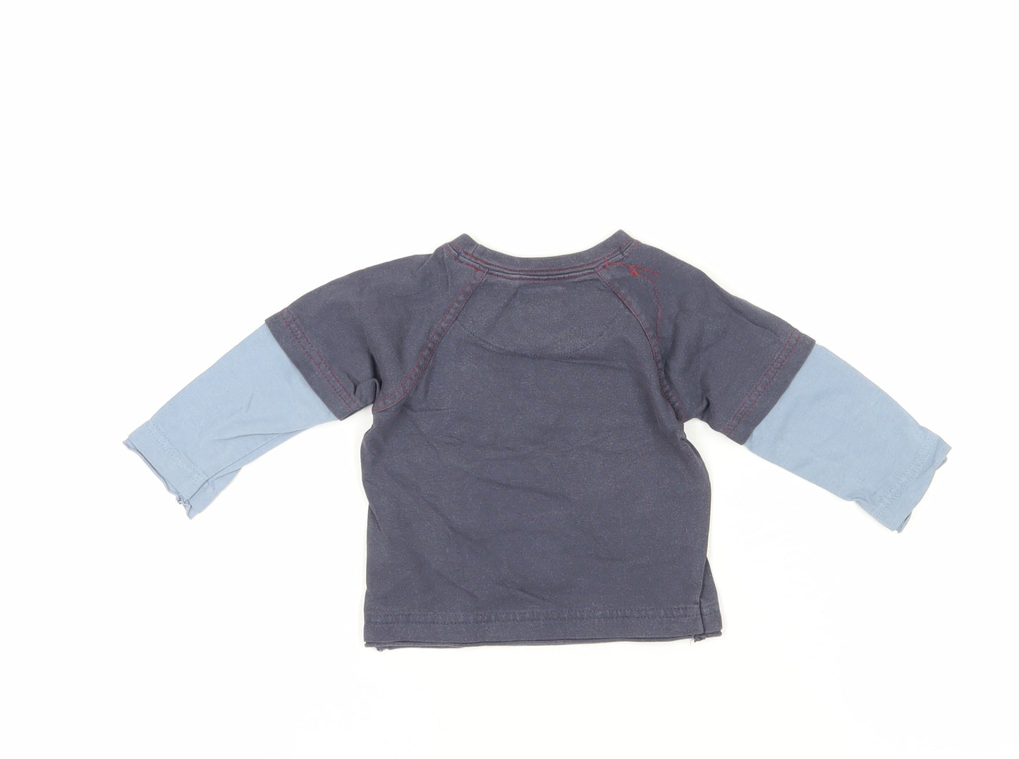 Monsoon Blue Graphic T-Shirt, Unisex 3-6 Months, Long Sleeve
