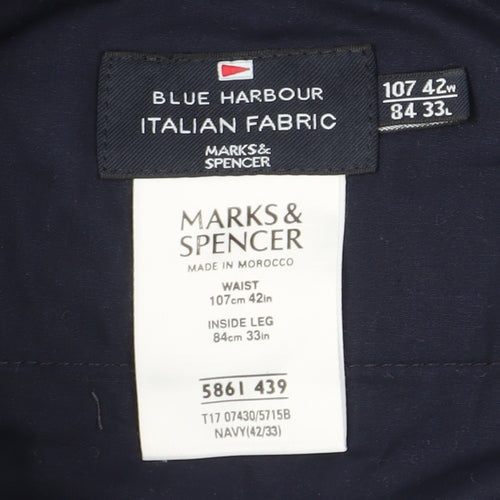 Marks and Spencer Men's Blue Chino Trousers 42