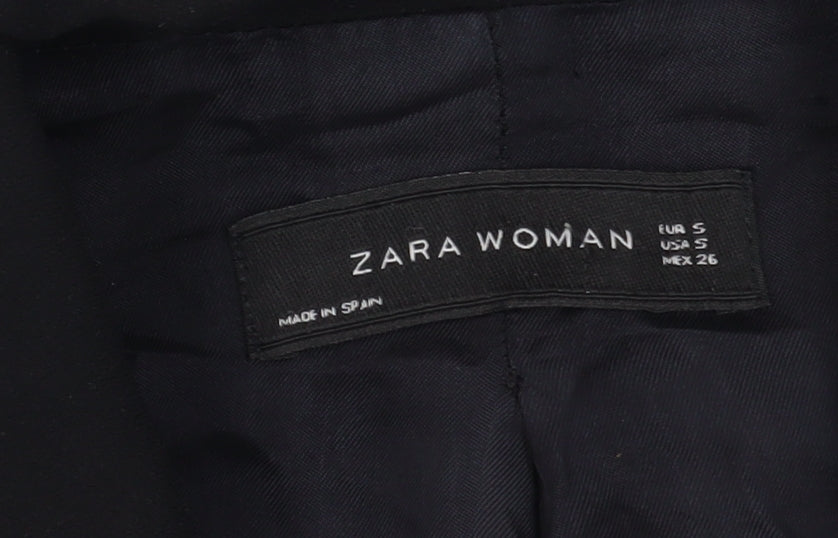 Zara Women's Black Blazer - S, Belted, Workwear