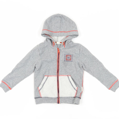 White Stuff Grey Girls' Hoodie, 3-4 Years, Full Zip, Nature Print