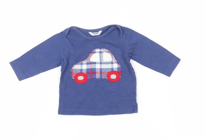Baby Boden Unisex Blue T-Shirt, 3-6 Months, Graphic Car Print