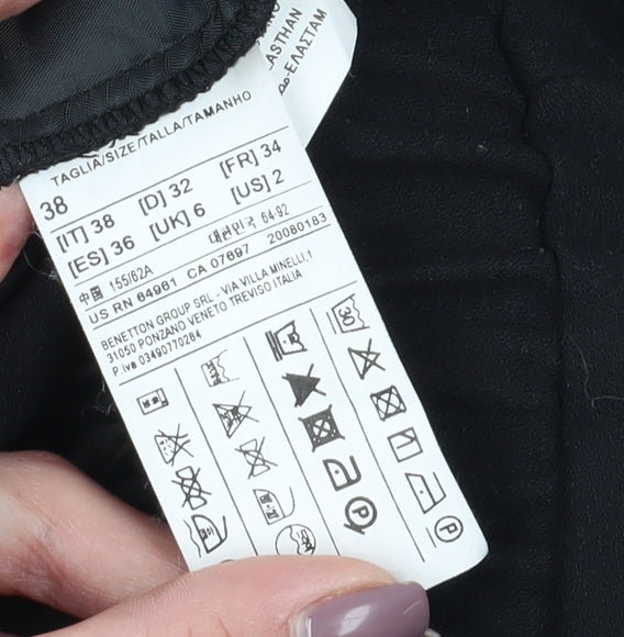 Sisley Women's Black Straight Trousers Size 6