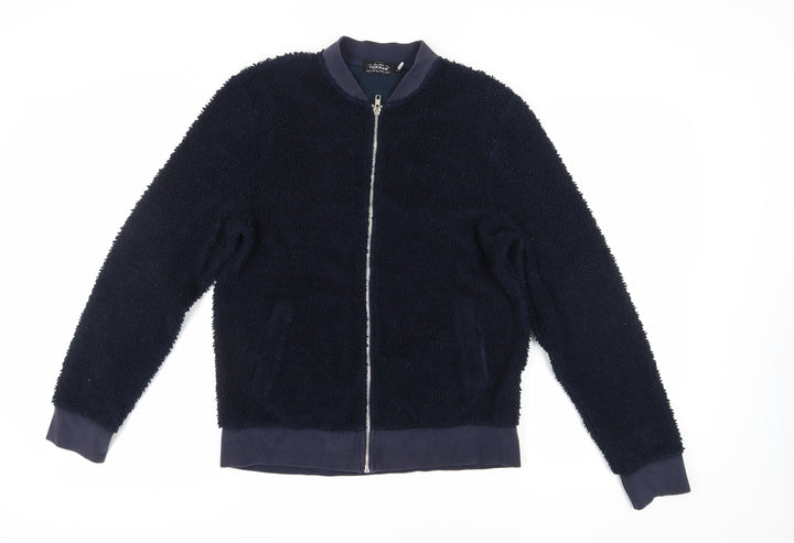 Topman Men's Bomber Jacket Blue M Classic Style