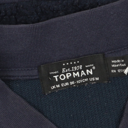 Topman Men's Bomber Jacket Blue M Classic Style