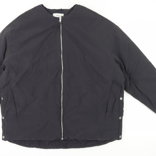 Marks and Spencer Women's Grey Basic Jacket L Full Zip