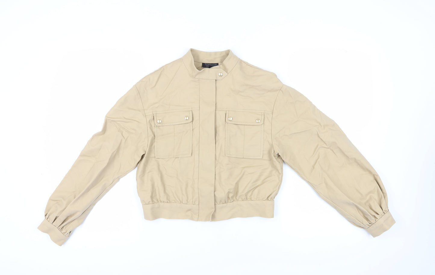Topshop Women's Beige Bomber Jacket Size 8
