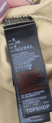 Topshop Women's Beige Bomber Jacket Size 8