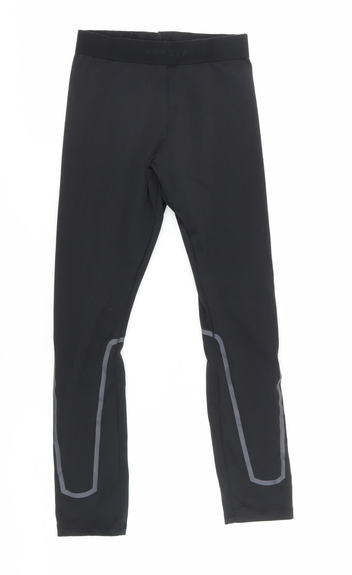 Decathlon Black Girls Ankle Leggings 12 Years