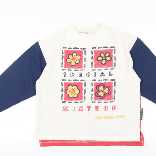 Young Dimensions Girls Floral Multicolour Pullover Sweatshirt