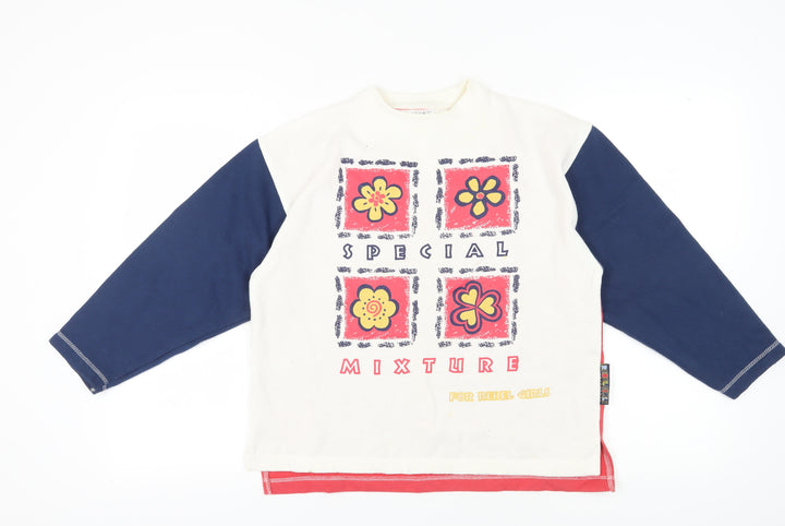 Young Dimensions Girls Floral Multicolour Pullover Sweatshirt