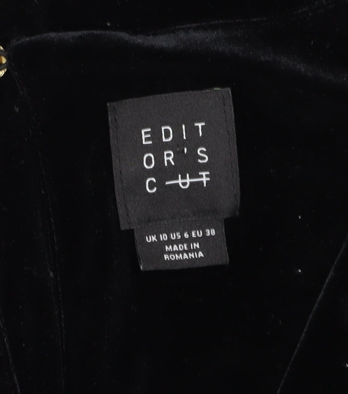 Editor's Cut Women's Black Velvet Jumpsuit Size 10