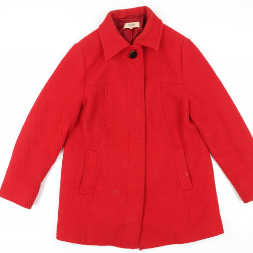 Marks and Spencer Women's Red Wool Overcoat Size 14