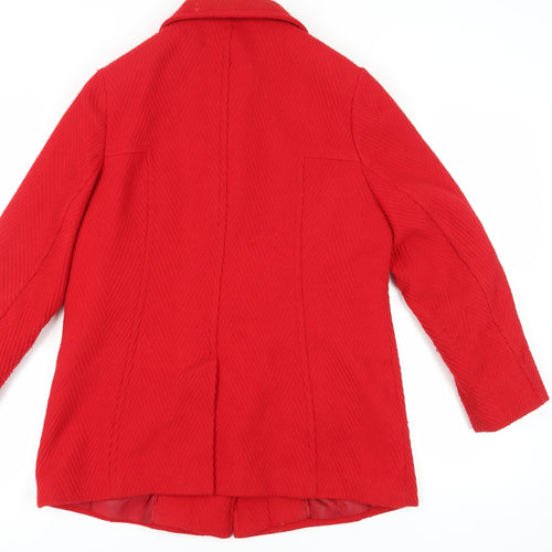 Marks and Spencer Women's Red Wool Overcoat Size 14