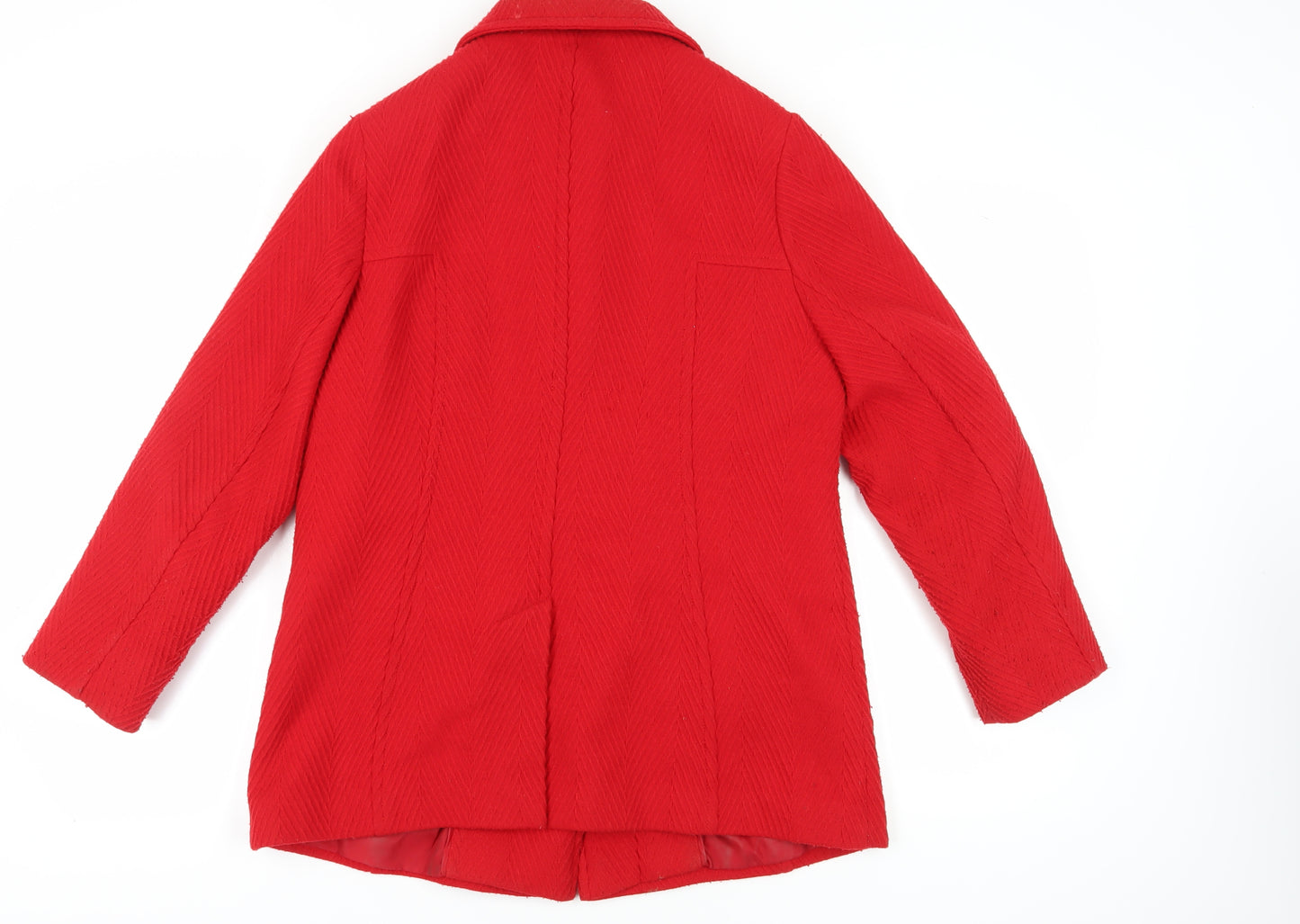 Marks and Spencer Women's Red Wool Overcoat Size 14
