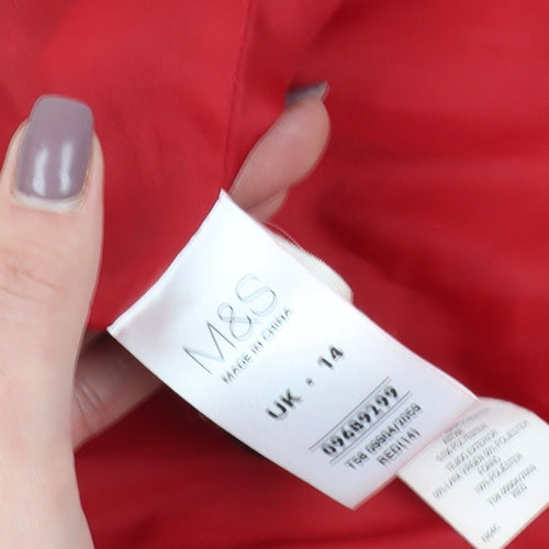 Marks and Spencer Women's Red Wool Overcoat Size 14