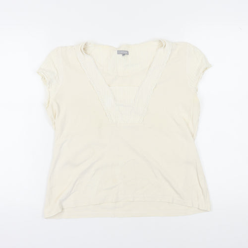 Marks and Spencer Ivory Lace Trim Top Women Size 16