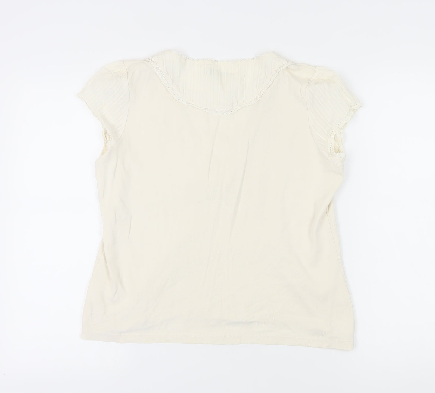 Marks and Spencer Ivory Lace Trim Top Women Size 16