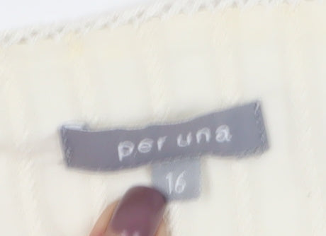 Marks and Spencer Ivory Lace Trim Top Women Size 16