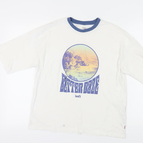 Levi's Ringer T-Shirt White XS Unisex Retro Style