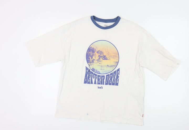 Levi's Ringer T-Shirt White XS Unisex Retro Style