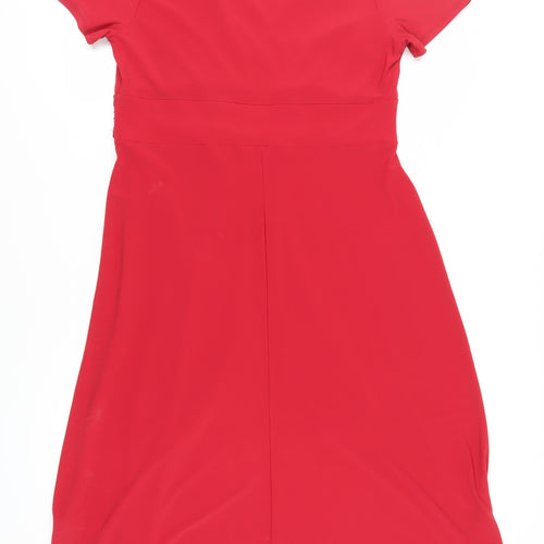 Dash Women’s Red Wrap Dress Size 16 Short Sleeve