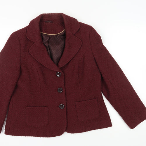 Isle Women's Red Bouclé Blazer Size 16 Classic Style