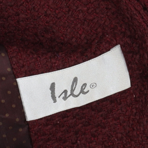 Isle Women's Red Bouclé Blazer Size 16 Classic Style