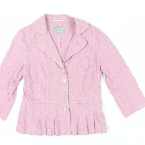 Per Una Women's Pink Linen Blend Blazer Size 12