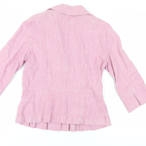 Per Una Women's Pink Linen Blend Blazer Size 12