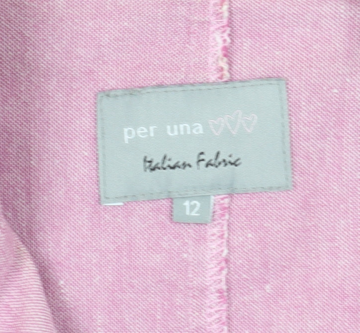 Per Una Women's Pink Linen Blend Blazer Size 12