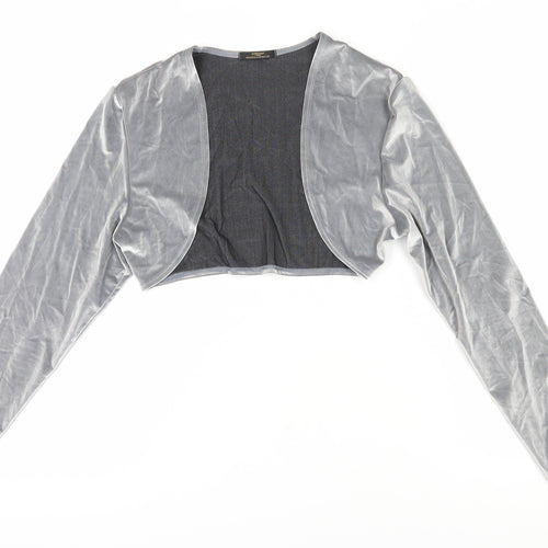 Marks and Spencer Women's Grey Velvet Bolero Jacket Size 16
