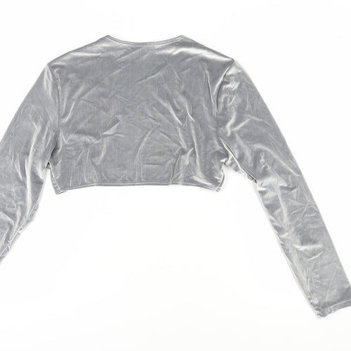 Marks and Spencer Women's Grey Velvet Bolero Jacket Size 16