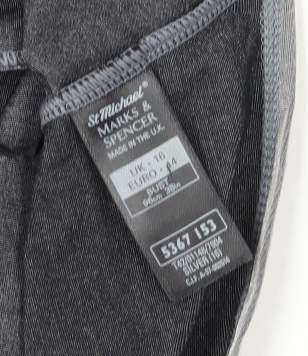 Marks and Spencer Women's Grey Velvet Bolero Jacket Size 16