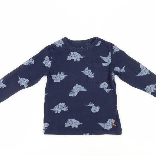 Gap Boys Blue Dinosaur Print T-Shirt, 4 Years, Pullover, Casual