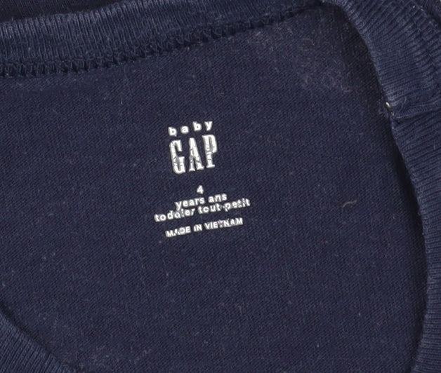 Gap Boys Blue Dinosaur Print T-Shirt, 4 Years, Pullover, Casual