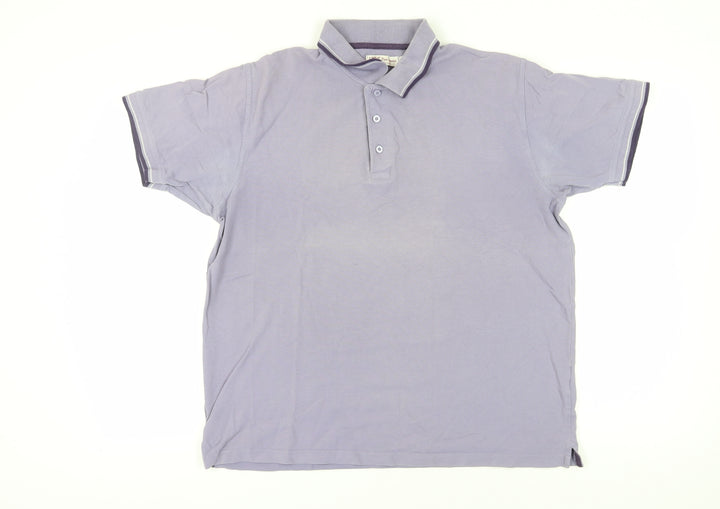 EWM Men's Blue Polo Shirt - Size L, Short Sleeve, Casual