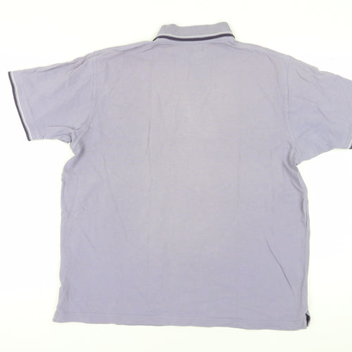EWM Men's Blue Polo Shirt - Size L, Short Sleeve, Casual
