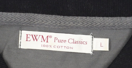 EWM Men's Grey Polo Shirt Short Sleeve L Regular