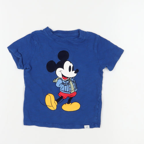 Gap Disney Girls Blue Mickey Mouse T-Shirt 3 Years