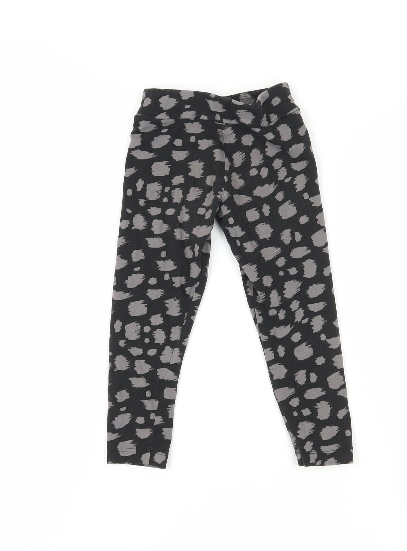 Puma Girls Black Animal Print Ankle Leggings Size 4 Years