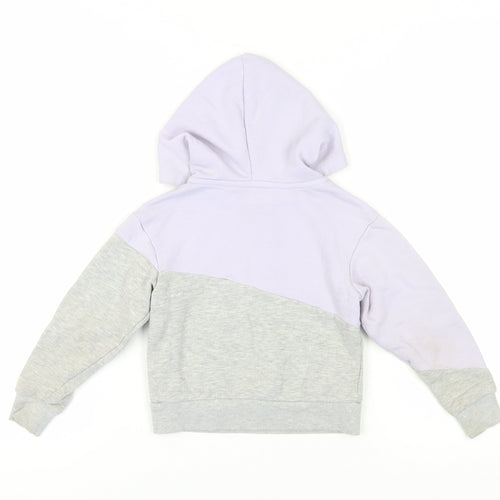 Skechers Girls Purple Grey Pullover Hoodie, 4 Years, Cotton Blend