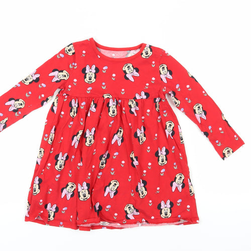 George Girls Red Minnie Mouse A-Line Dress 2-3 Years