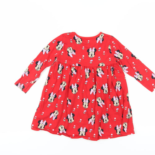 George Girls Red Minnie Mouse A-Line Dress 2-3 Years