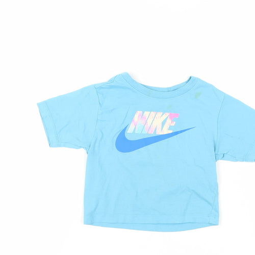 Nike Girls Blue Graphic T-Shirt - 4 Years